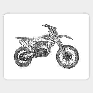 450 SX-F Motorcycles Blueprint Sketch Art Magnet